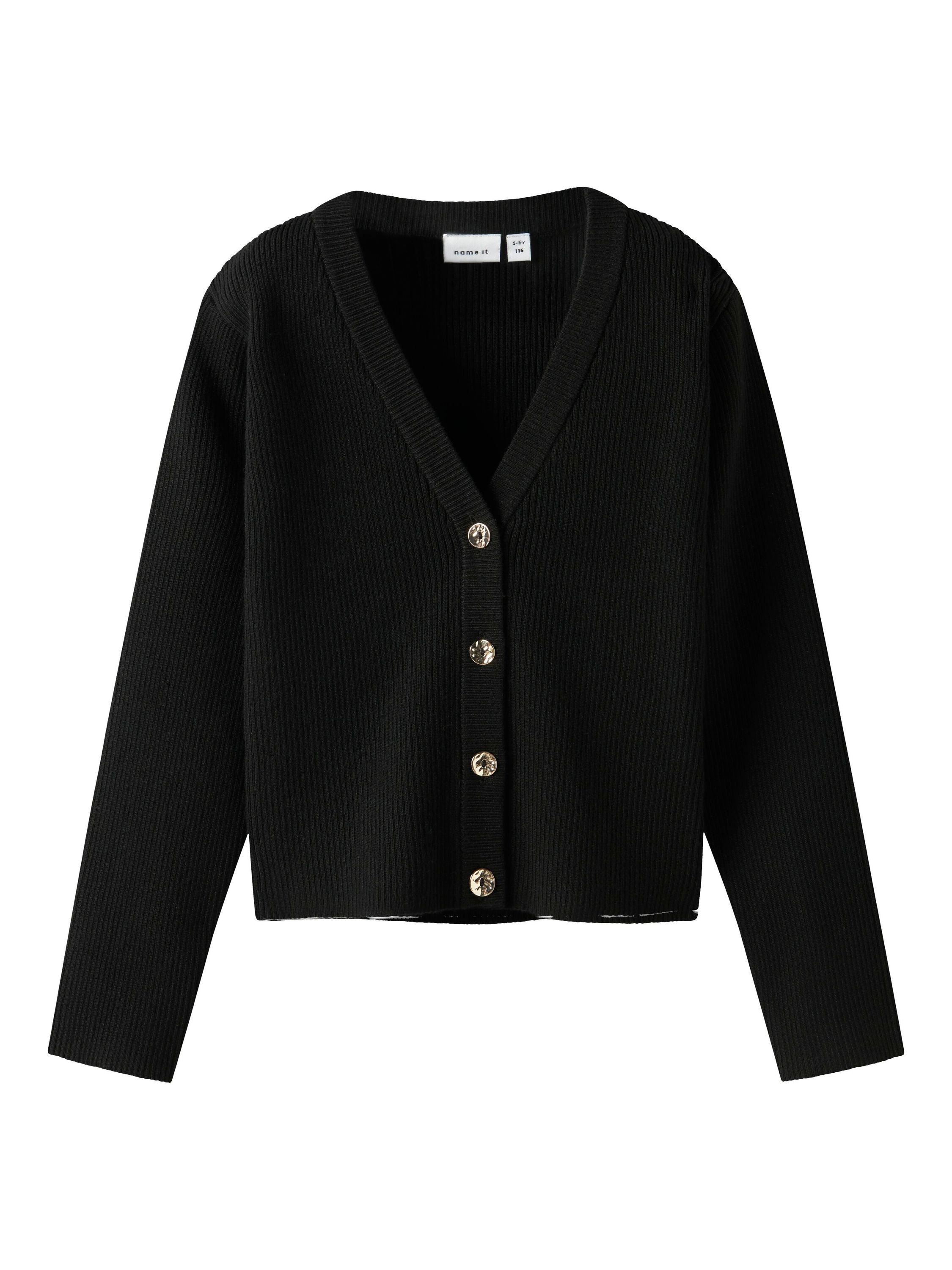 Strickjacke aus Viskosemix - Black - Schwarz