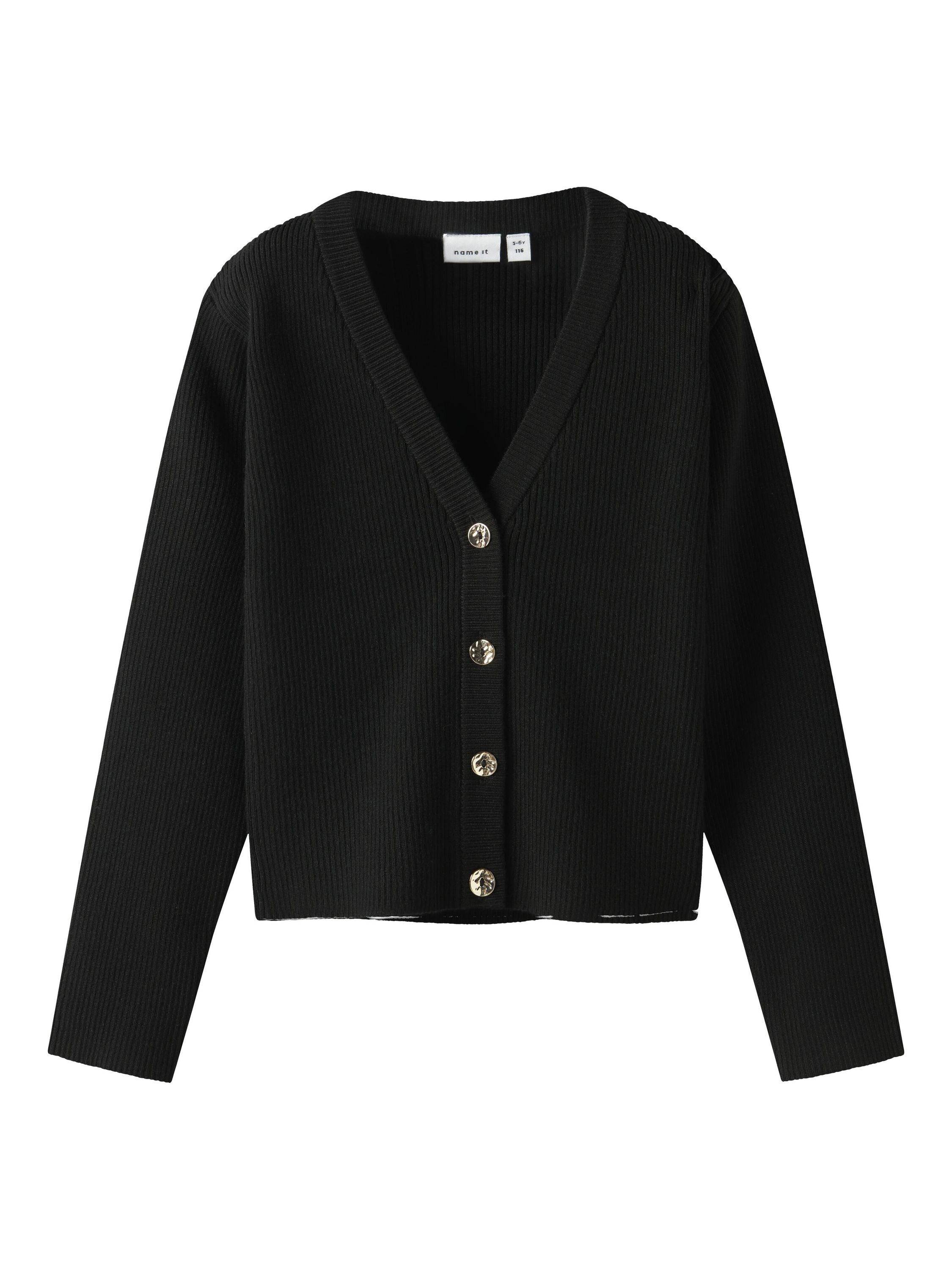 Strickjacke aus Viskosemix - Black - Schwarz