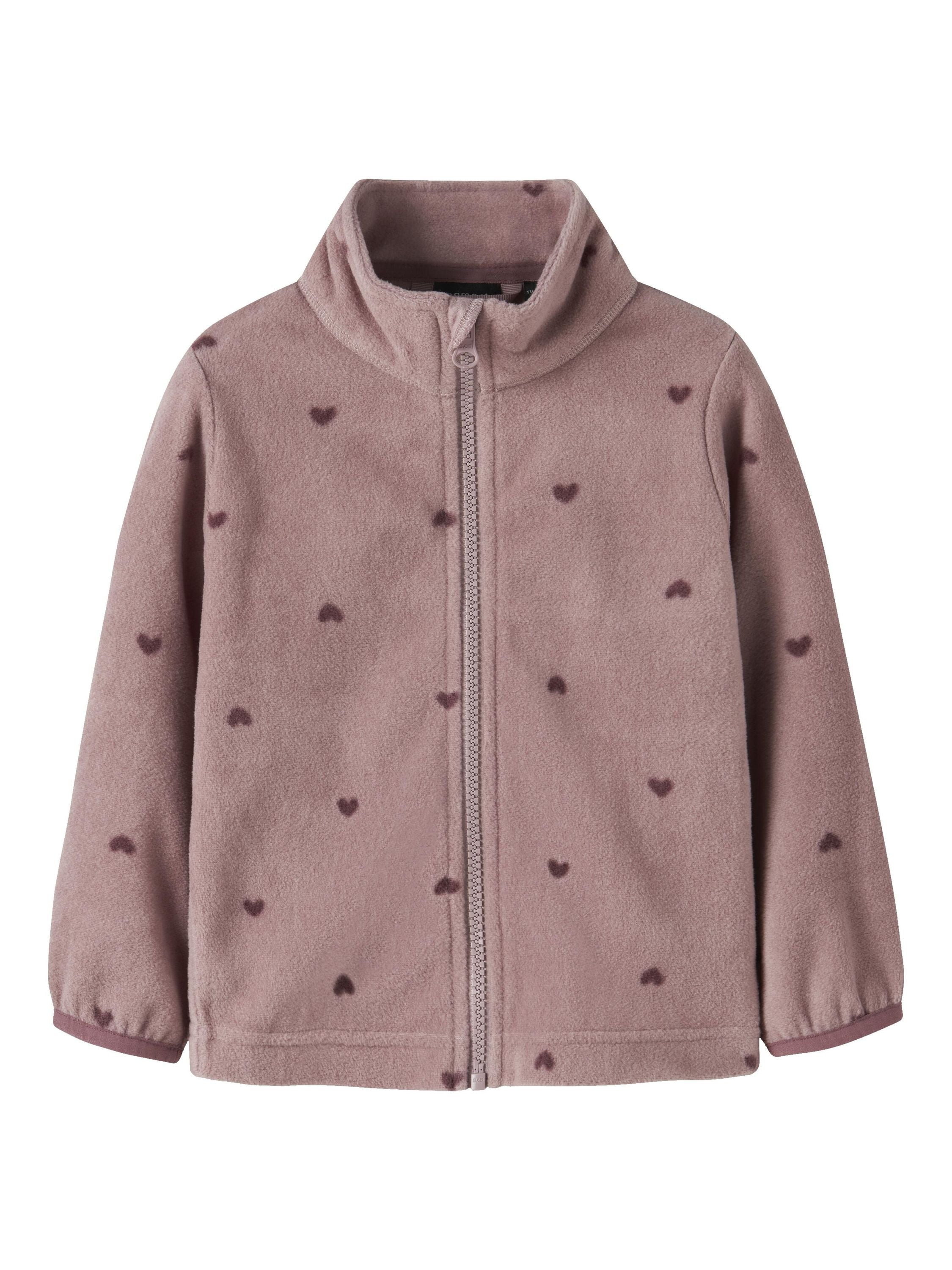 Fleecejacke gemustert - Woodrose - Pink