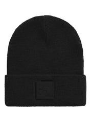 Strickmütze mit Umschlag - Black - Schwarz