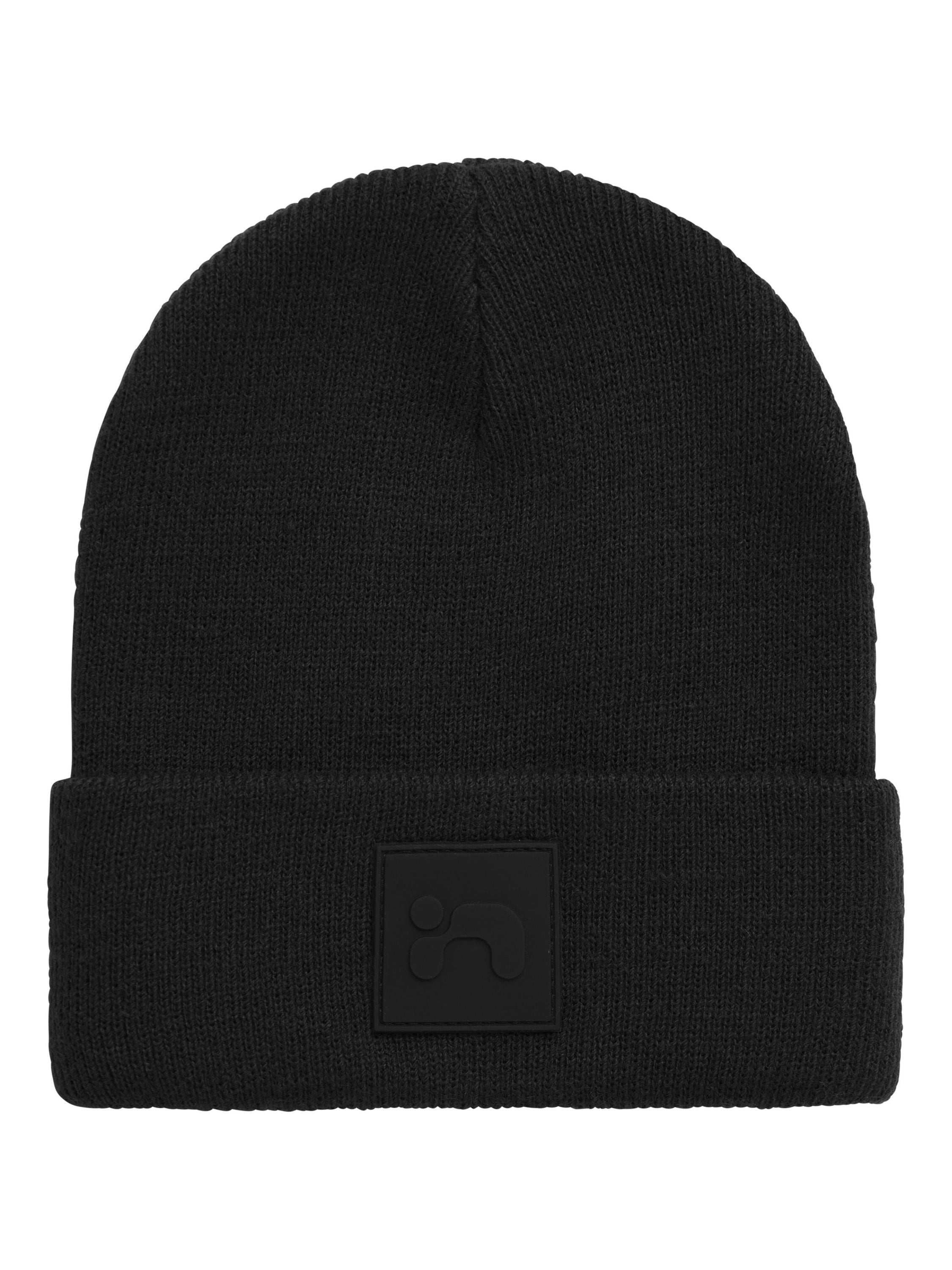 Strickmütze mit Umschlag - Black - Schwarz