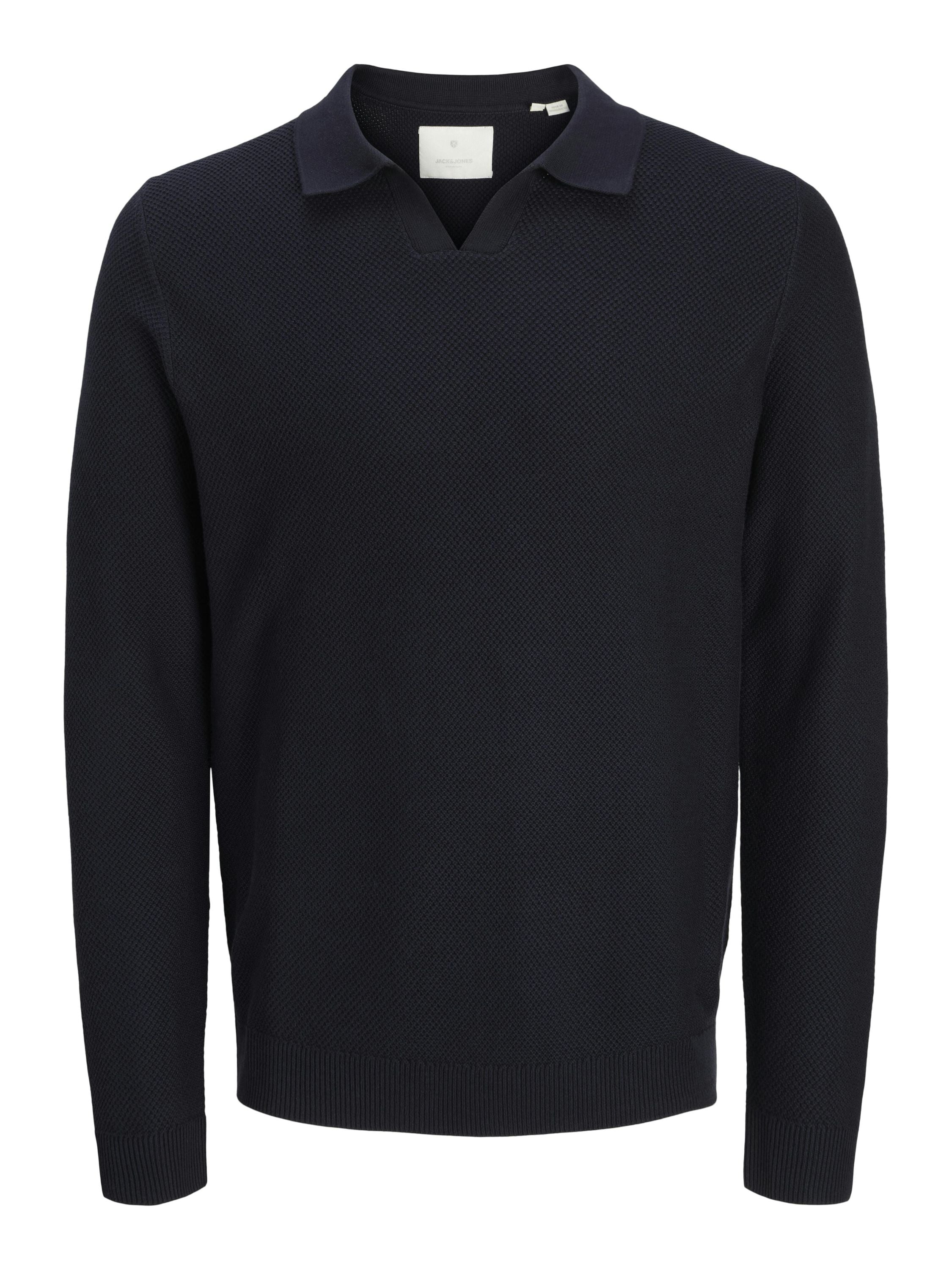 Strickpullover V-Neck - Night Sky - Blau