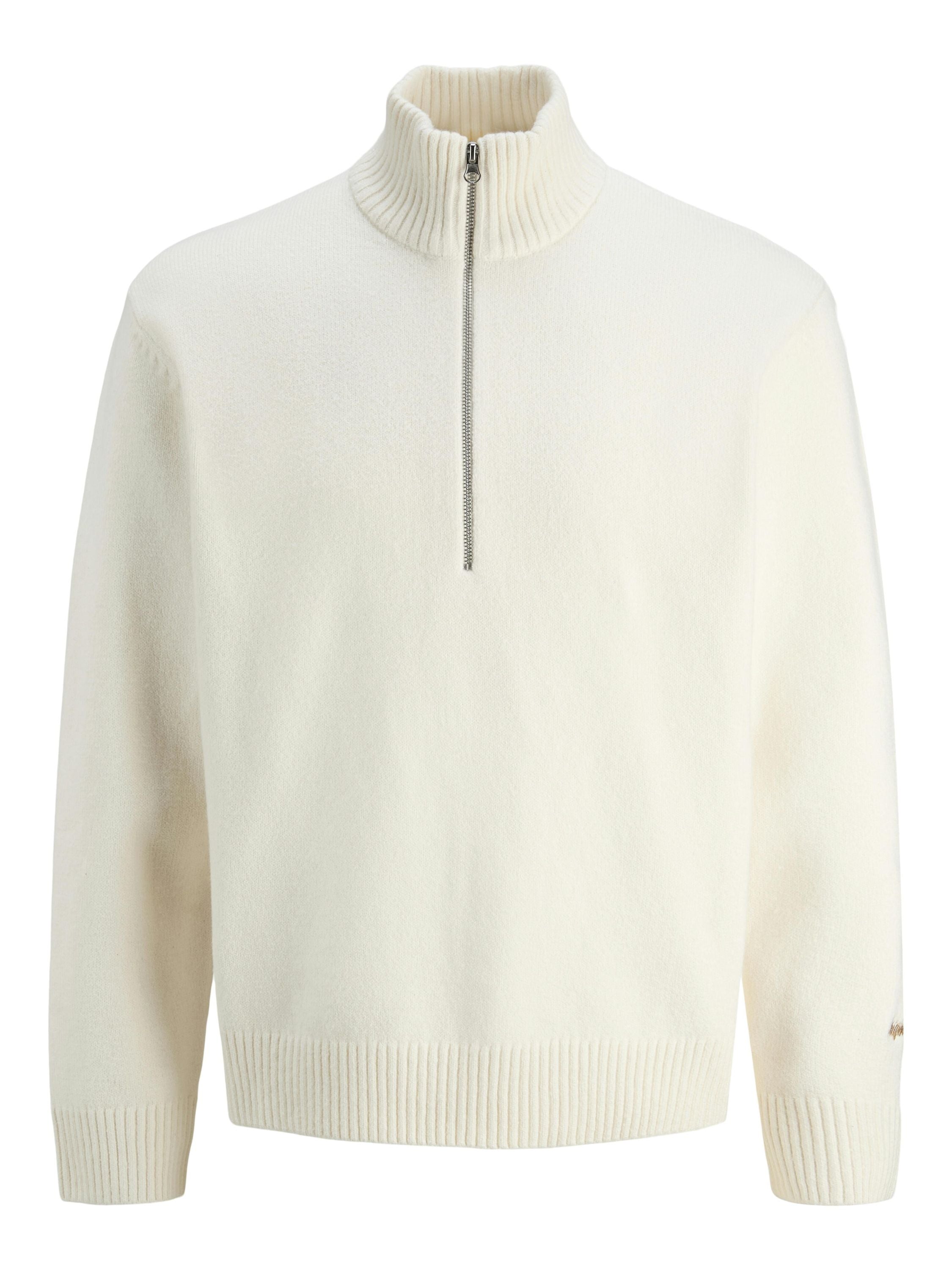 Strickpullover mit Troyerkragen - Sea Salt - Creme