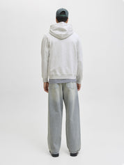 Sweatjacke - White Melange - Grau