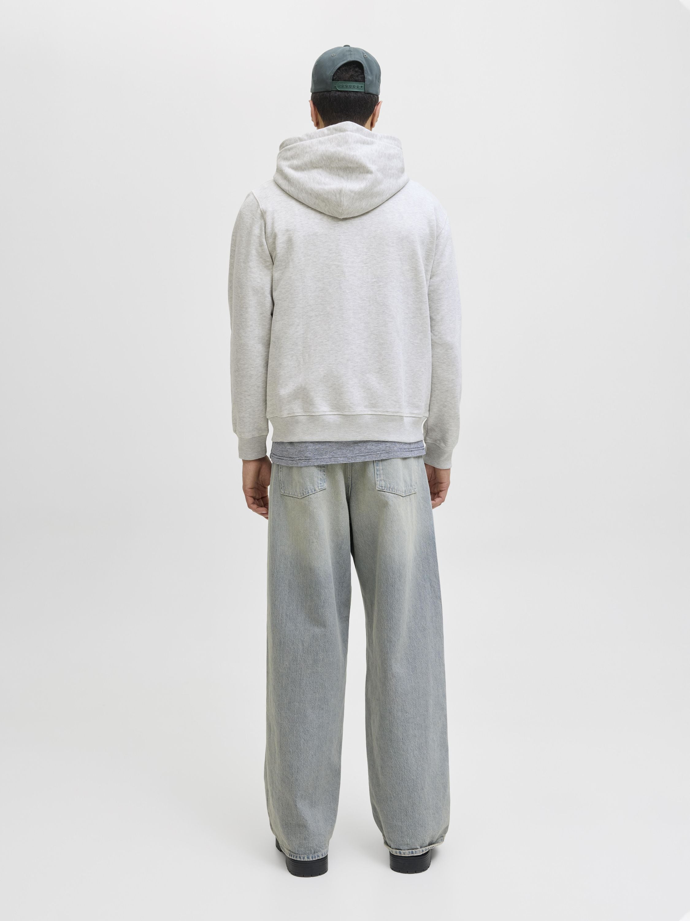 Sweatjacke - White Melange - Grau