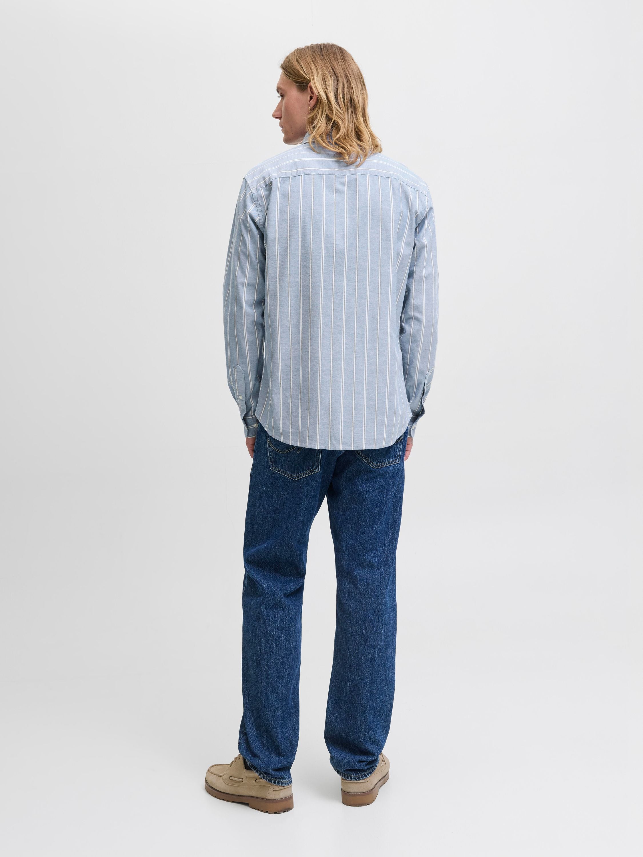 Hemd Slim Fit gestreift - Goblin Blue/SLIM FIT - Blau
