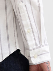 Hemd Slim Fit gestreift - Cloud Dancer/SLIM FIT - Weiß