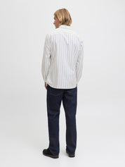 Hemd Slim Fit gestreift - Cloud Dancer/SLIM FIT - Weiß