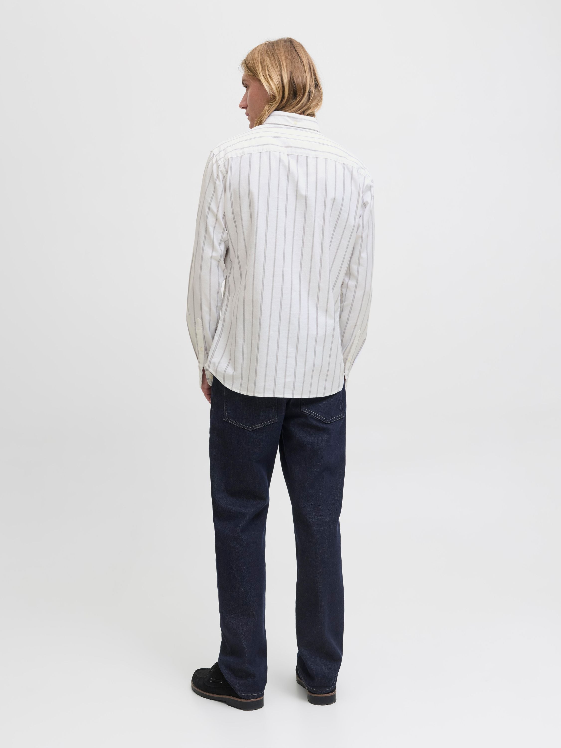 Hemd Slim Fit gestreift - Cloud Dancer/SLIM FIT - Weiß