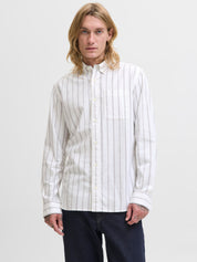 Hemd Slim Fit gestreift - Cloud Dancer/SLIM FIT - Weiß