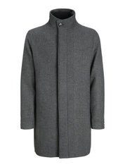 Mantel aus Woll-Mix - Dark Grey Melange/HERRINGBONE - Grau