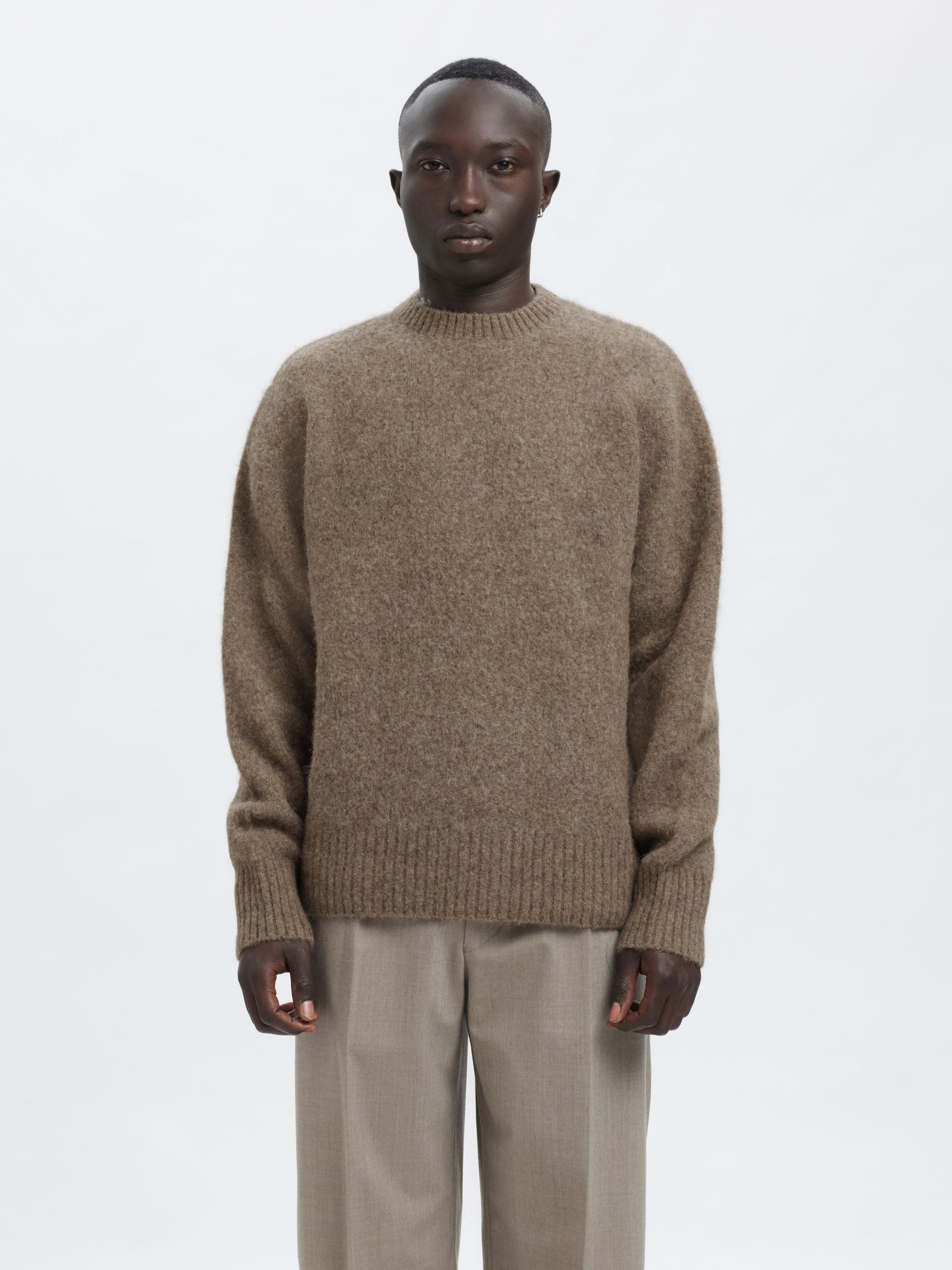 Strickpullover aus Wollmix - Major Brown - Braun