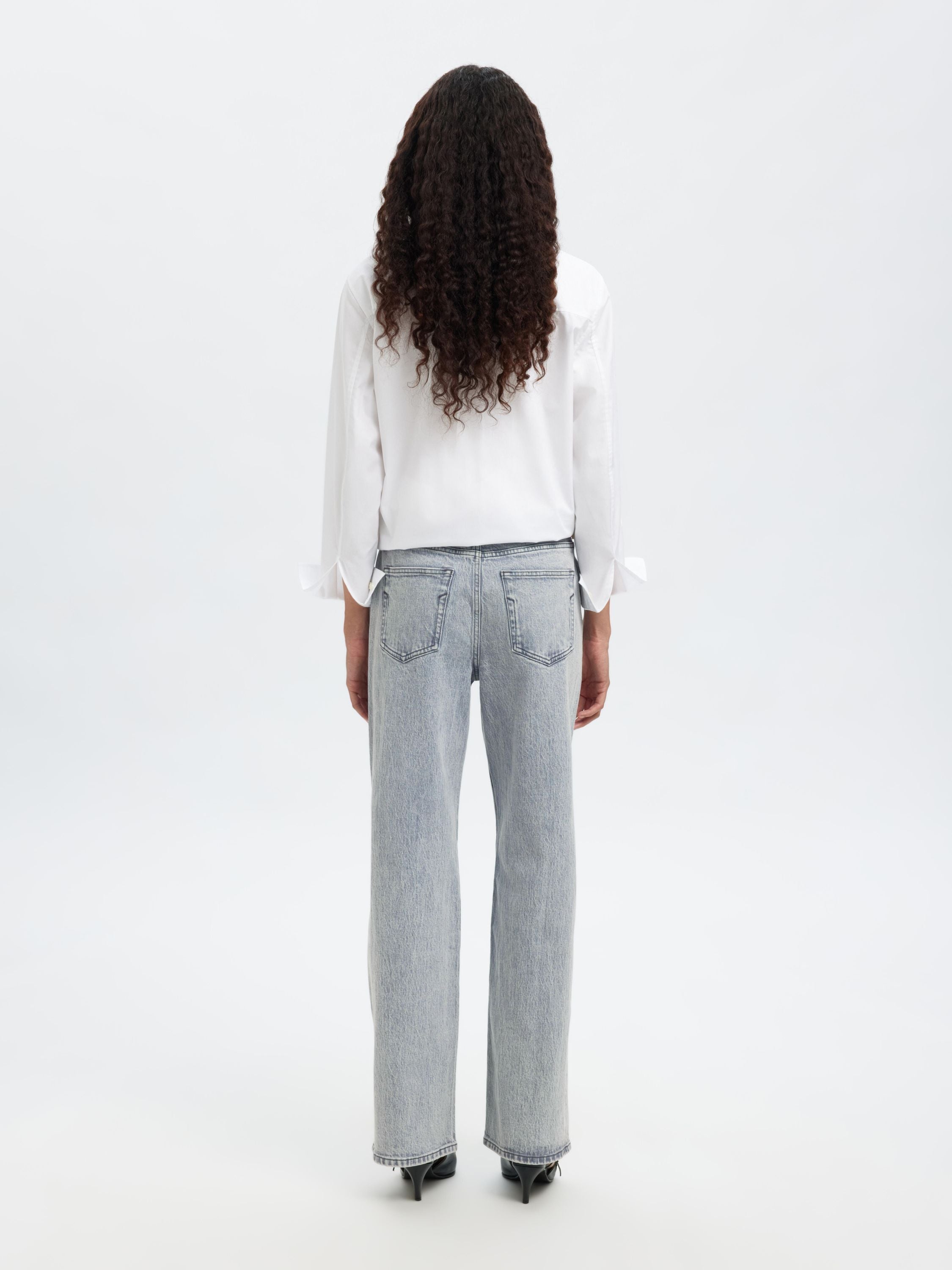 Jeans Wide Leg - Light Grey Denim/198 - Grau