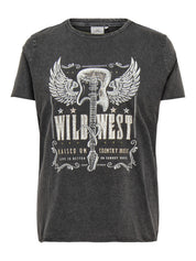 T-Shirt mit Aufdruck - Black/GUITAR - Grau