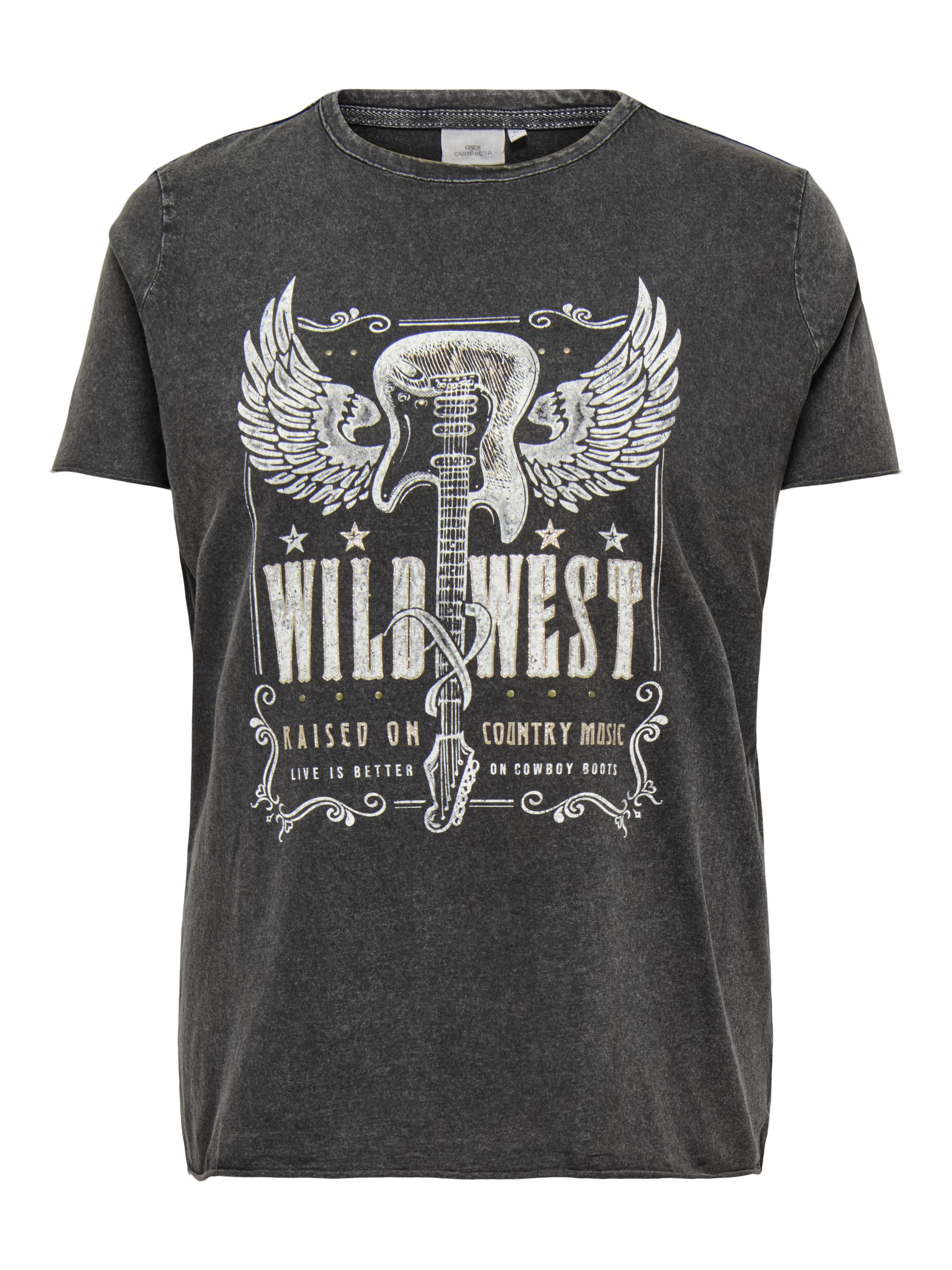 T-Shirt mit Aufdruck - Black/GUITAR - Grau