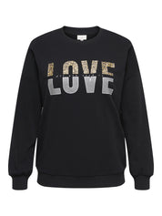 Sweatshirt RISSY aus Baumwollmix - Black/LOVE - Schwarz