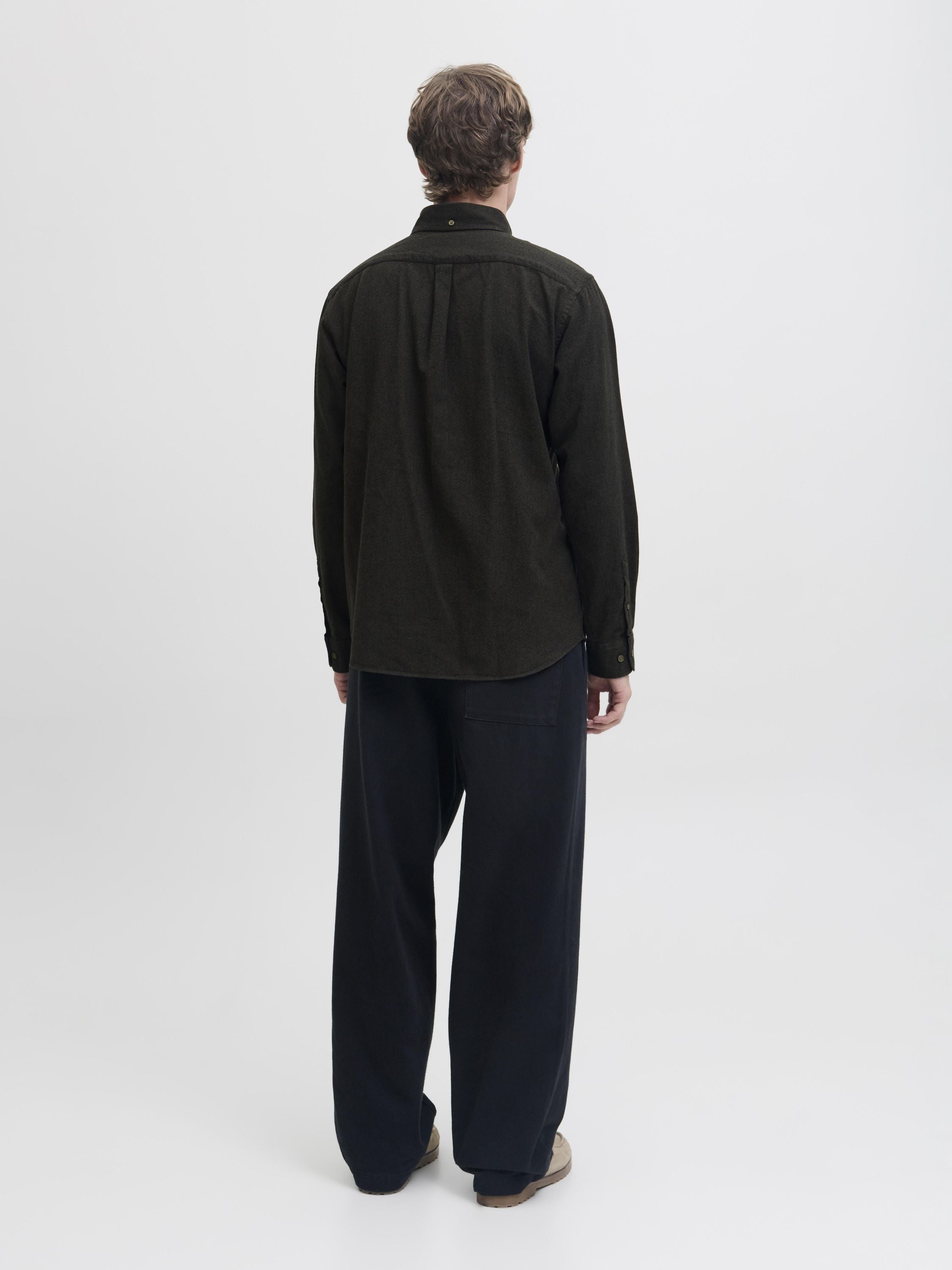 Flanellhemd Regular Fit - Olive Night - Khaki