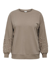 Pullover - Mountain Trail/PEARLS ON SLEEV - Braun