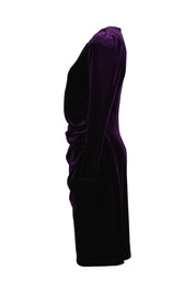 Midi-Kleid in Samt-Optik - 4279 - Violett