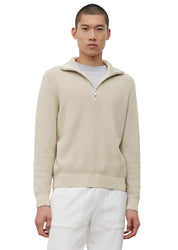 Zip- Pullover - 707-gray silk - Beige