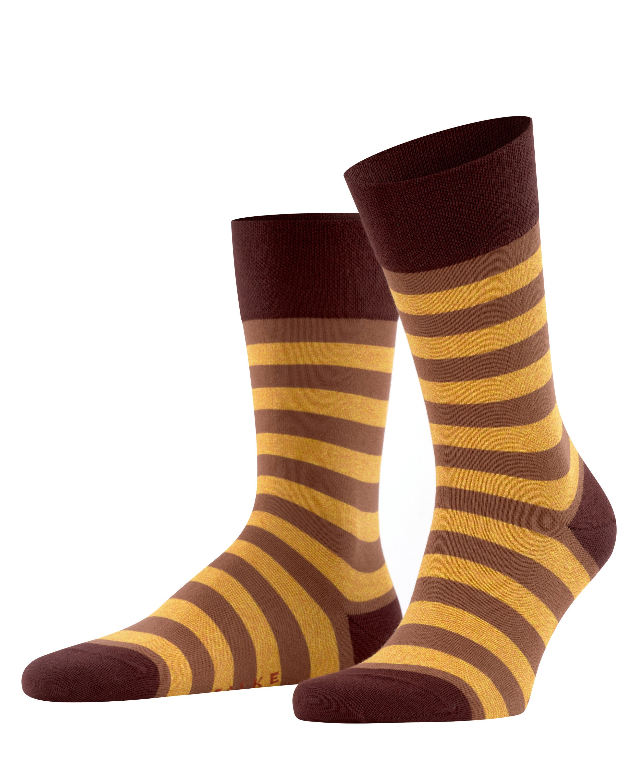 Gestreifte Socken aus Baumwolle - 8593 burgundy - Gelb