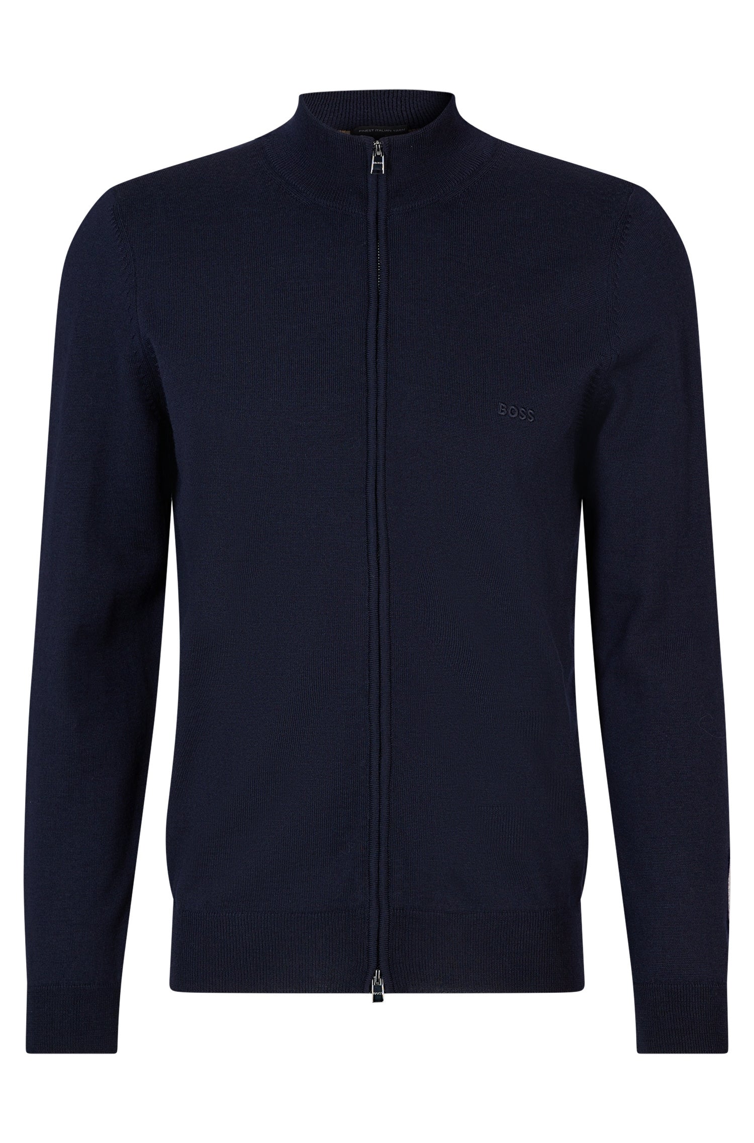 Wollpullover mit Zip - 404-Dark Blue - Blau