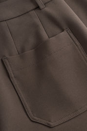 Feine Hose mit Bügelfalte Wide Leg - 206-Dark Brown - Braun