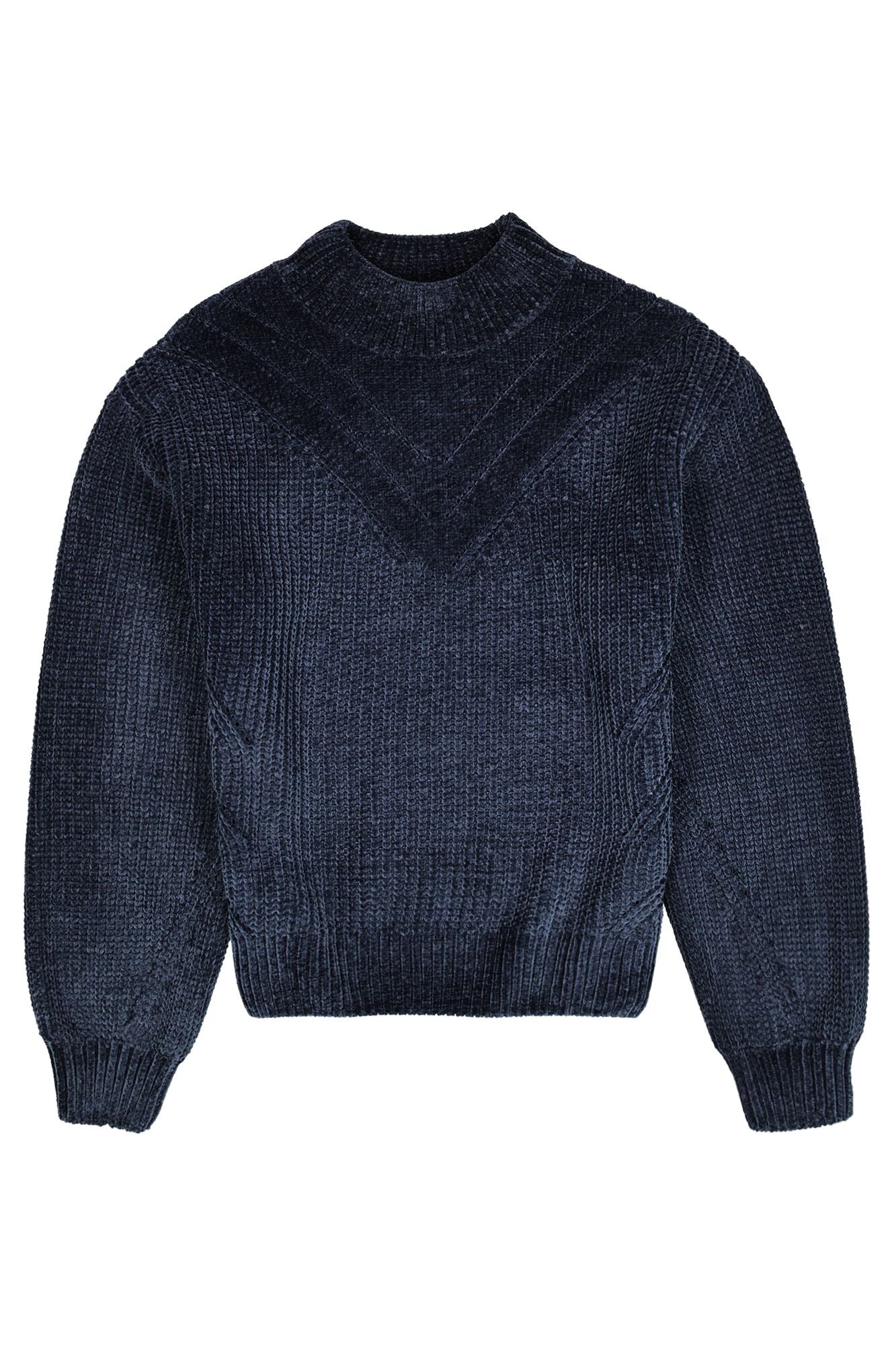 Pullover mit eingestricktem Muster - 3264 - Blau