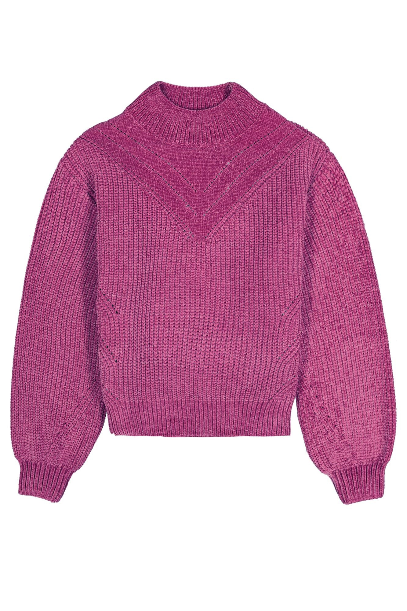 Pullover mit eingestricktem Muster - 4584 - Pink