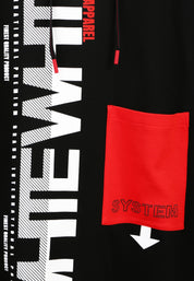 Kapuzenshirt  mit Print - 91-Schwarz-WeiSS - Schwarz | Rot | Weiß