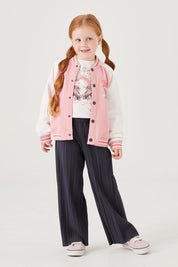 Collegejacke mit Print - 3125 - Rosa