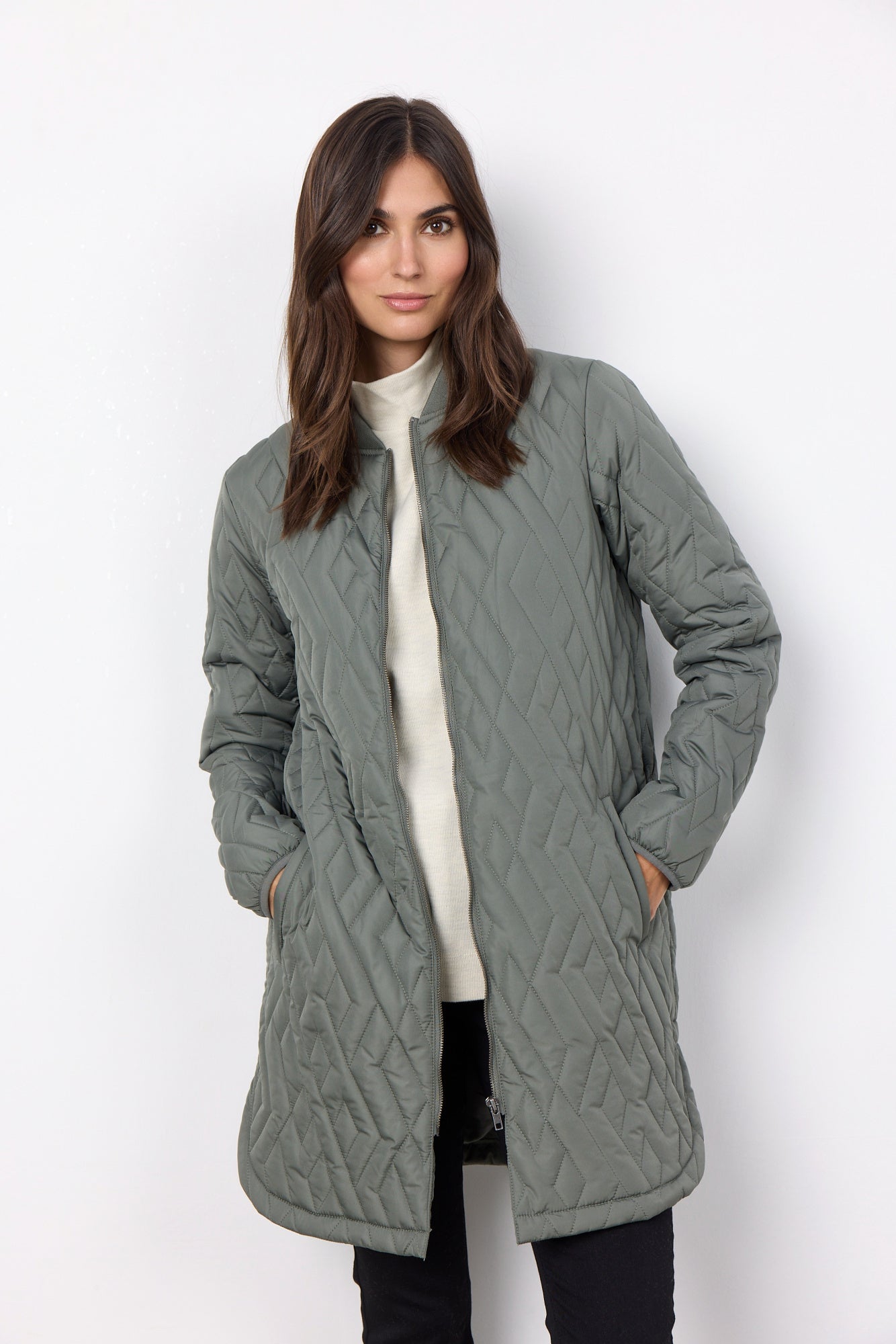 Steppjacke - 7390-MISTY - Grün