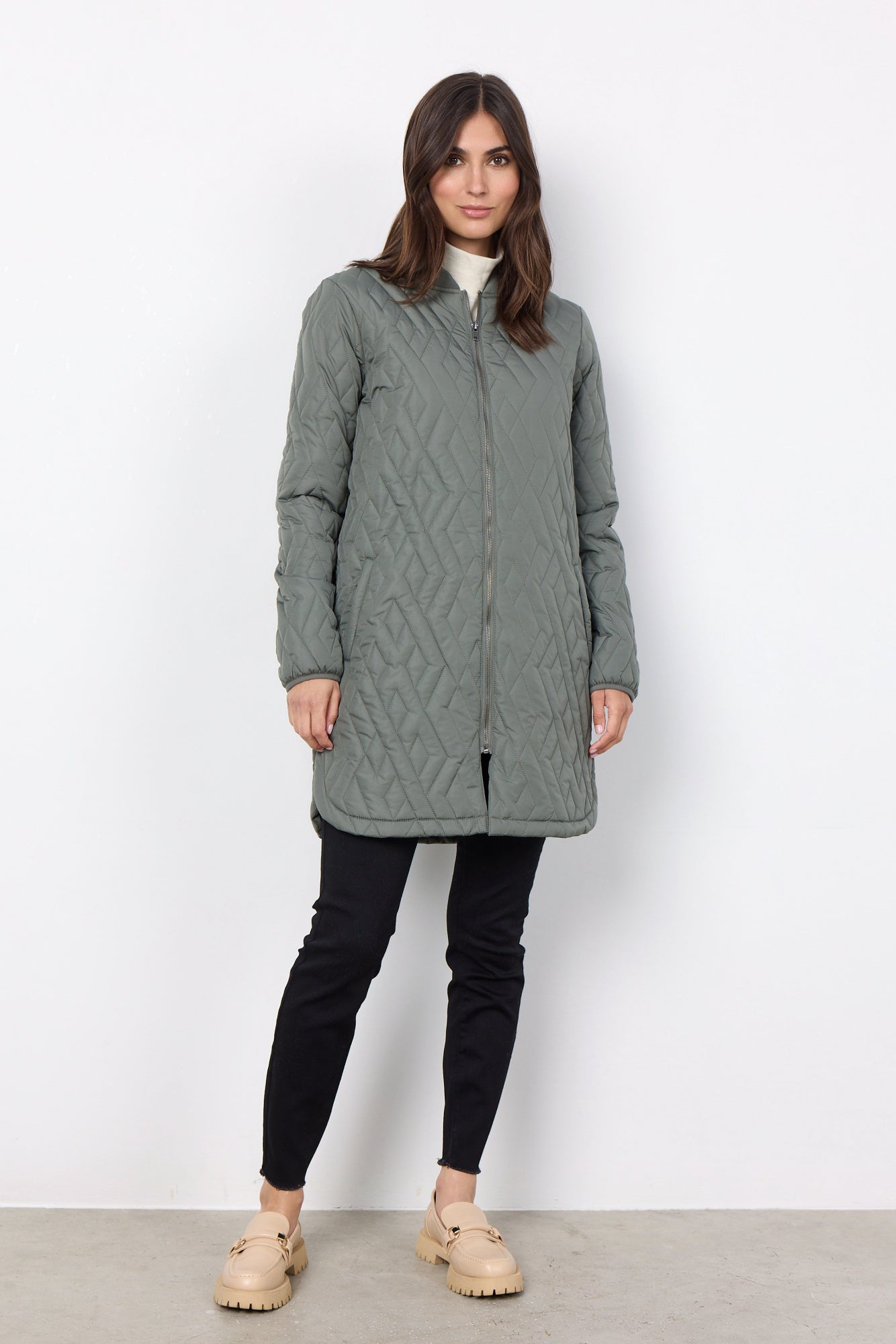 Steppjacke - 7390-MISTY - Grün