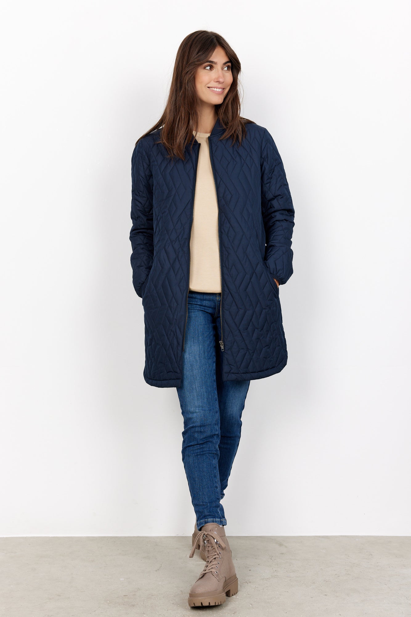 Steppjacke - 6910-NAVY - Blau