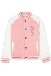 Collegejacke mit Print - 3125 - Rosa