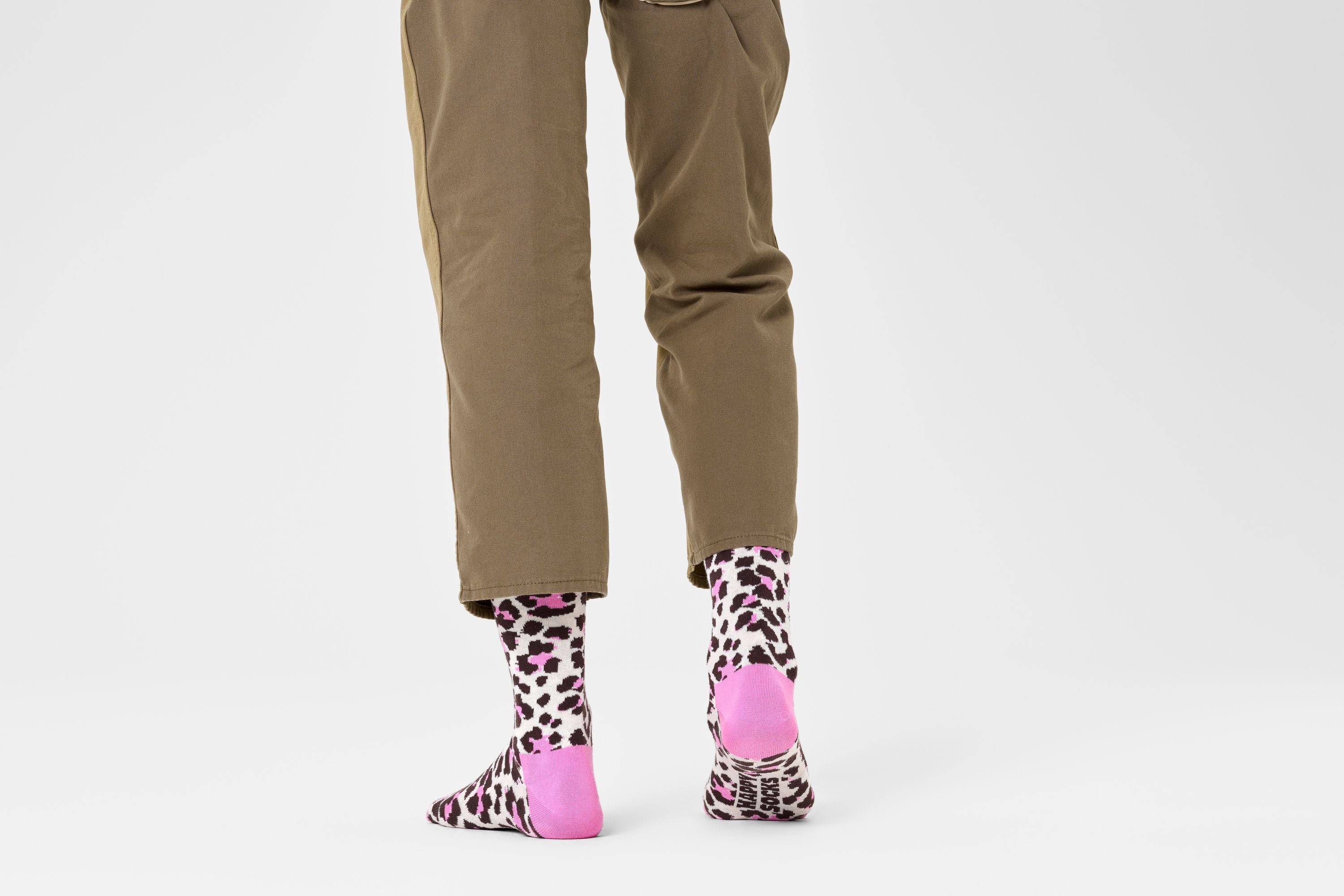 Socken im Leoprint - 1700-Beige - Rosa