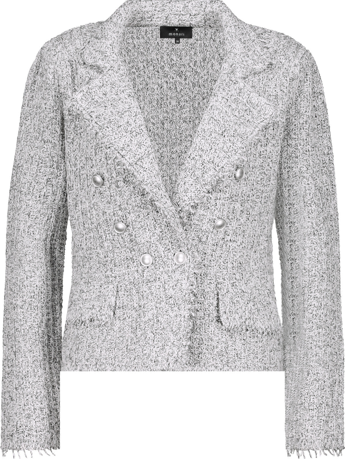 Tweed-Blazer mit metallischen Fasern - 124 cloudy grey - Grau | Silber