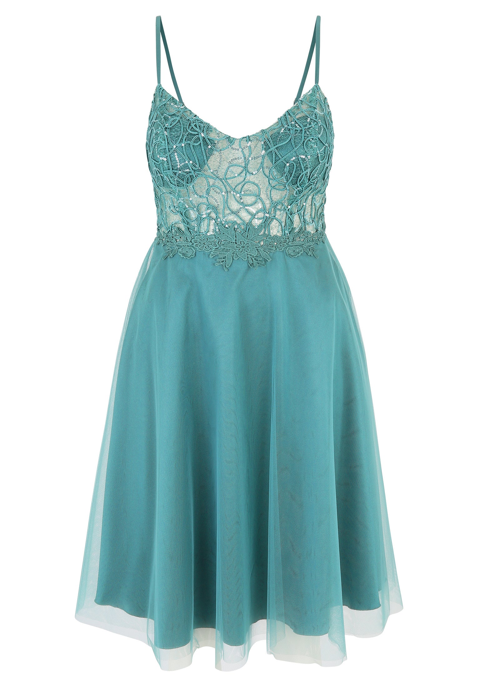 Cocktailkleid aus Tüll - 5619-Bright Eucalyptus - Blau