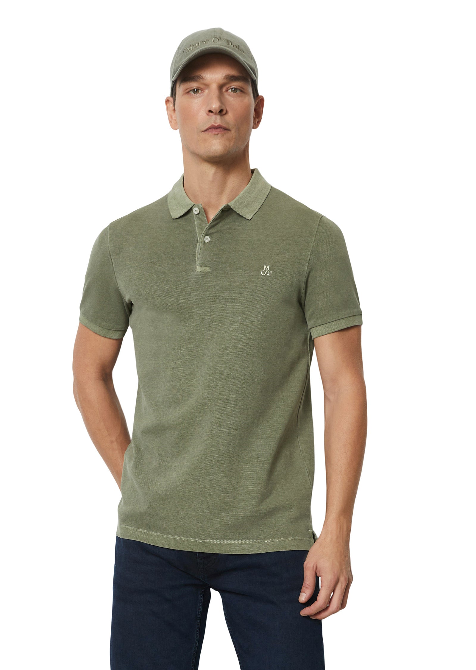 Poloshirt mit Logostick - 465-olive - Khaki