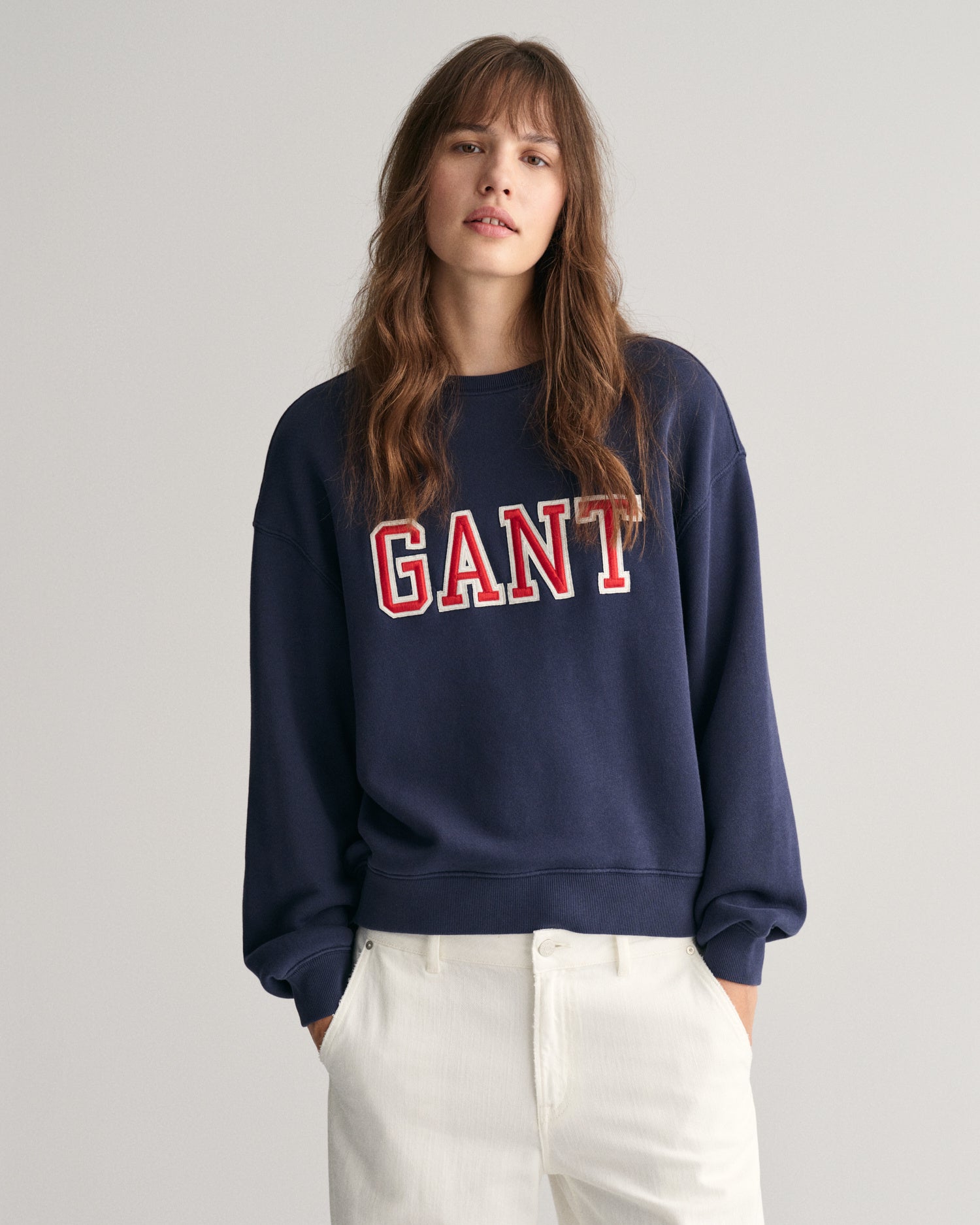 Sweatshirt mit Logostick - 409-CLASSIC BLUE - Blau