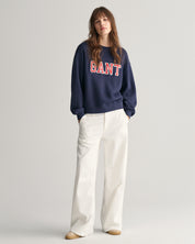 Sweatshirt mit Logostick - 409-CLASSIC BLUE - Blau