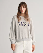 Sweatshirt mit Logostick - 80-PALE GREY MELANGE - Grau