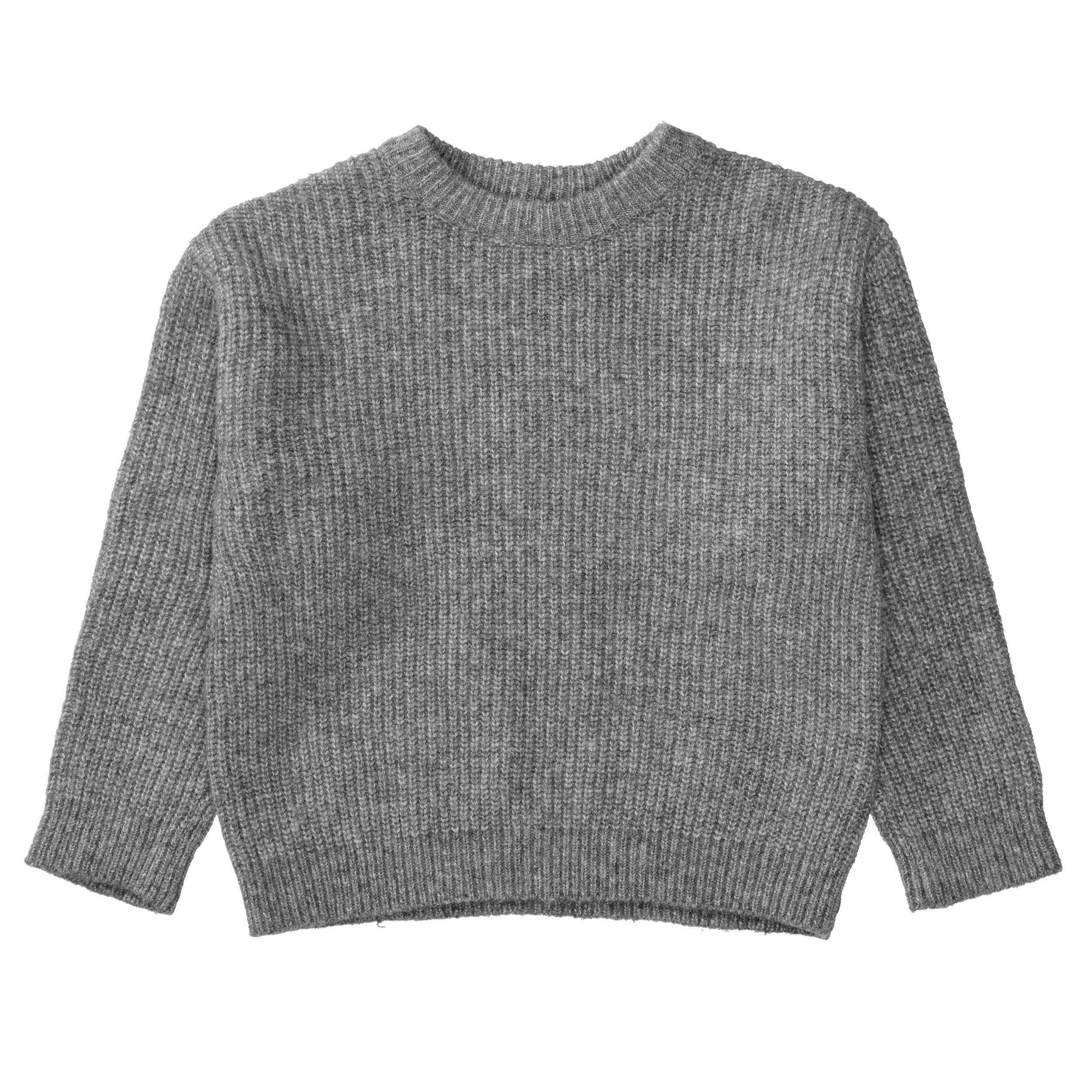 Melierter Strickpullover - 806 STONE - Grau