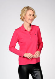 Poloshirt mit Strassdetail - 410 410 MAGENTA - Pink