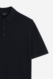 Strick-Poloshirt aus Baumwollmix - 69 - Blau