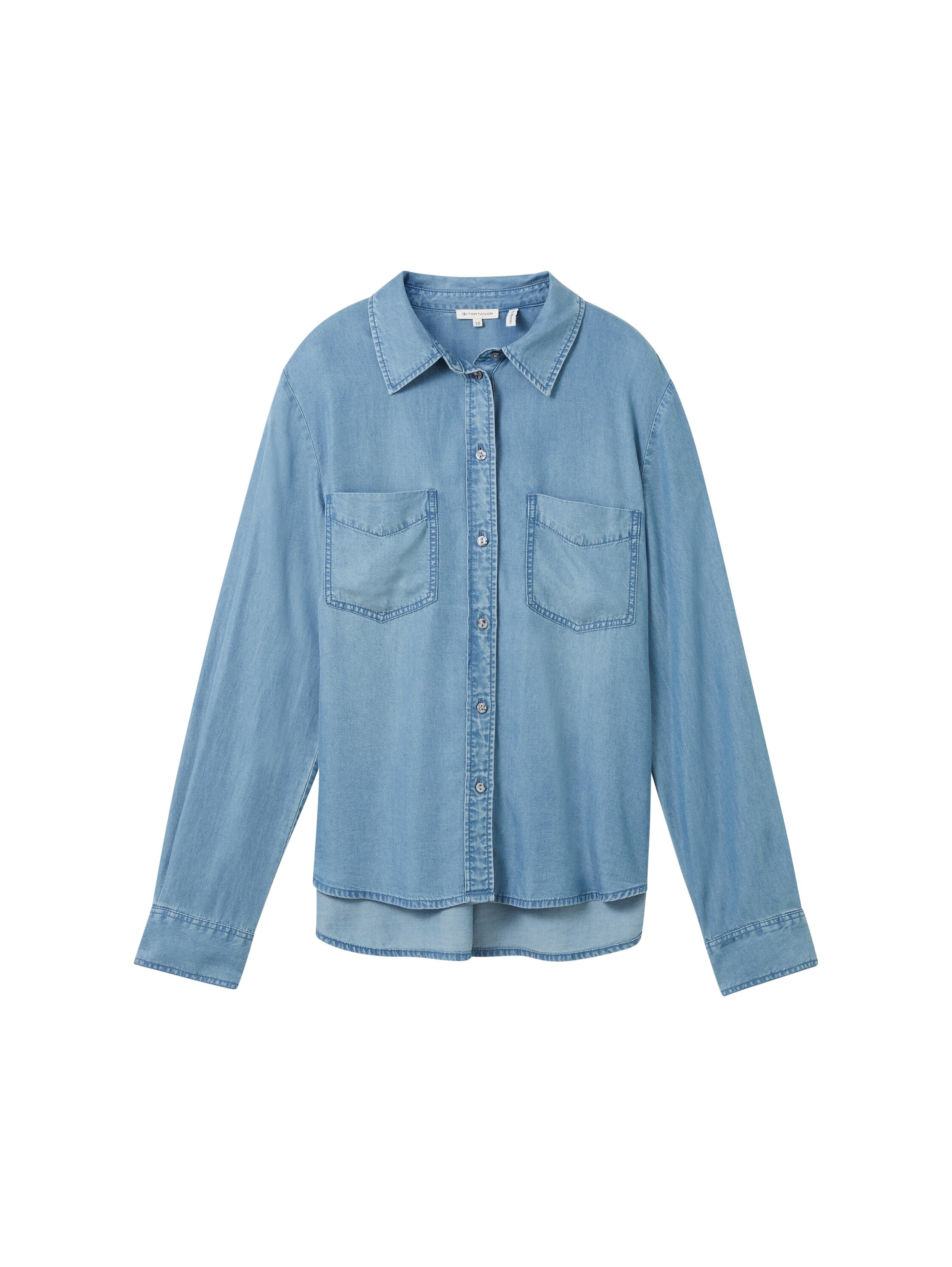 Bluse in Denim-Optik - 10113-Clean Mid Stone Blue Den - Blau