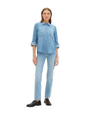 Bluse in Denim-Optik - 10113-Clean Mid Stone Blue Den - Blau