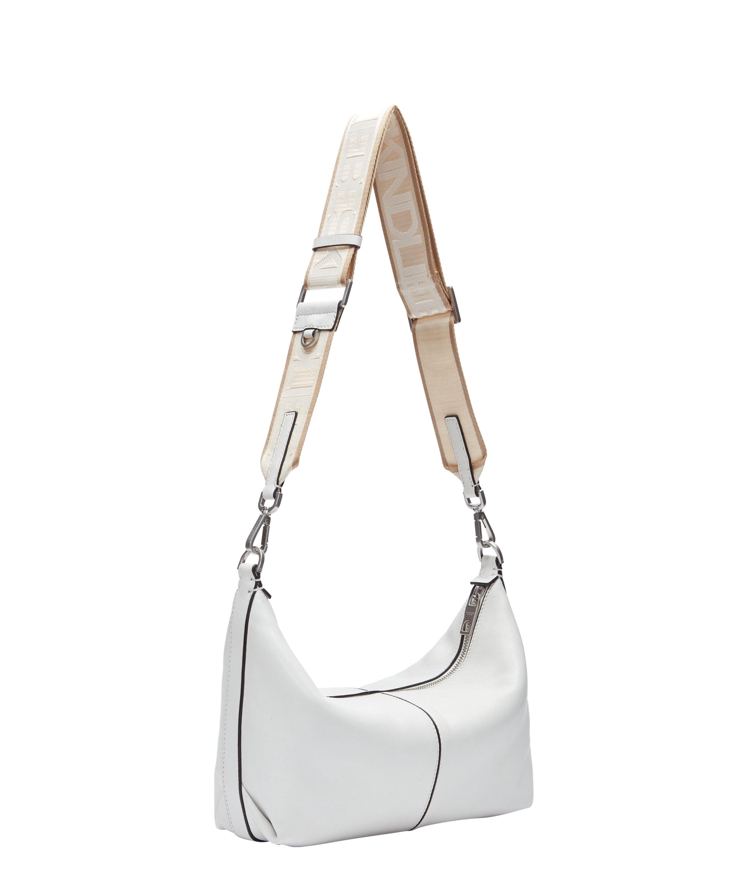 Schultertasche Paris Hobo S - 0100-WHITE - Weiß | Beige