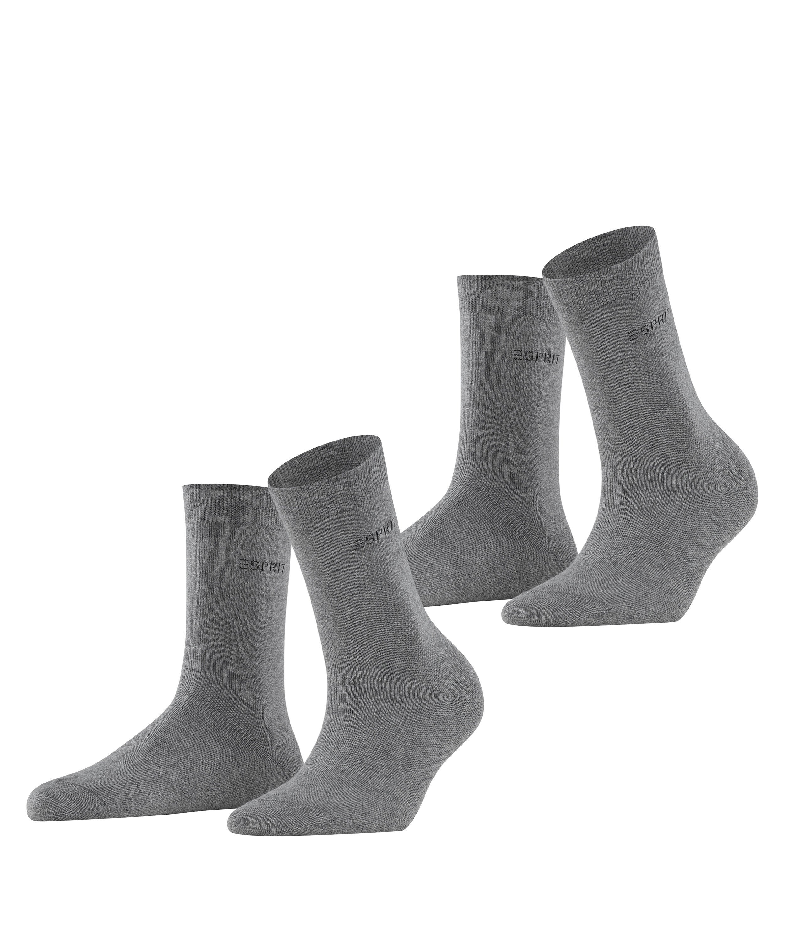 2er-Pack Socken - 3390 light greymel. - Grau