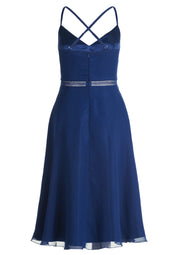 Cocktailkleid mit Chiffonrock - 8423-Festival Blue - Blau